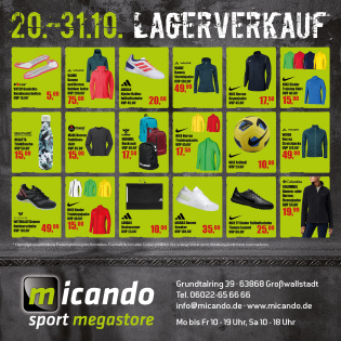 MEGA Lagerverkauf vom 20.-31. Oktober 2025