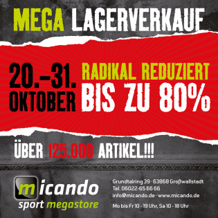 MEGA Lagerverkauf vom 20.-31. Oktober 2025