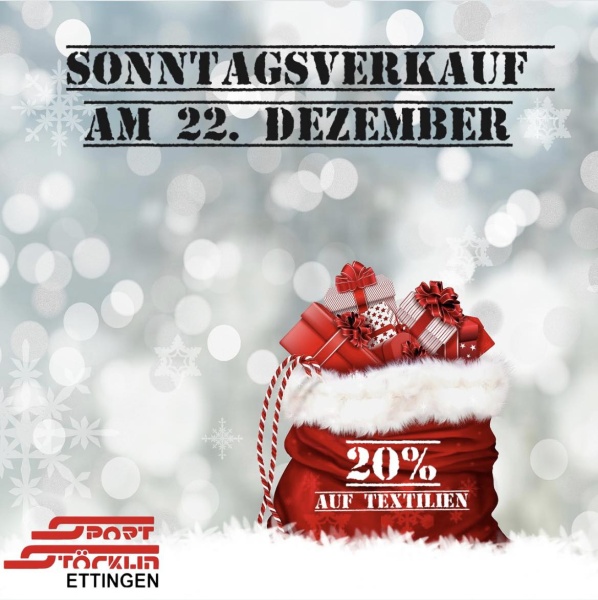 Sonntagsverkauf 22.Dezember 2024 