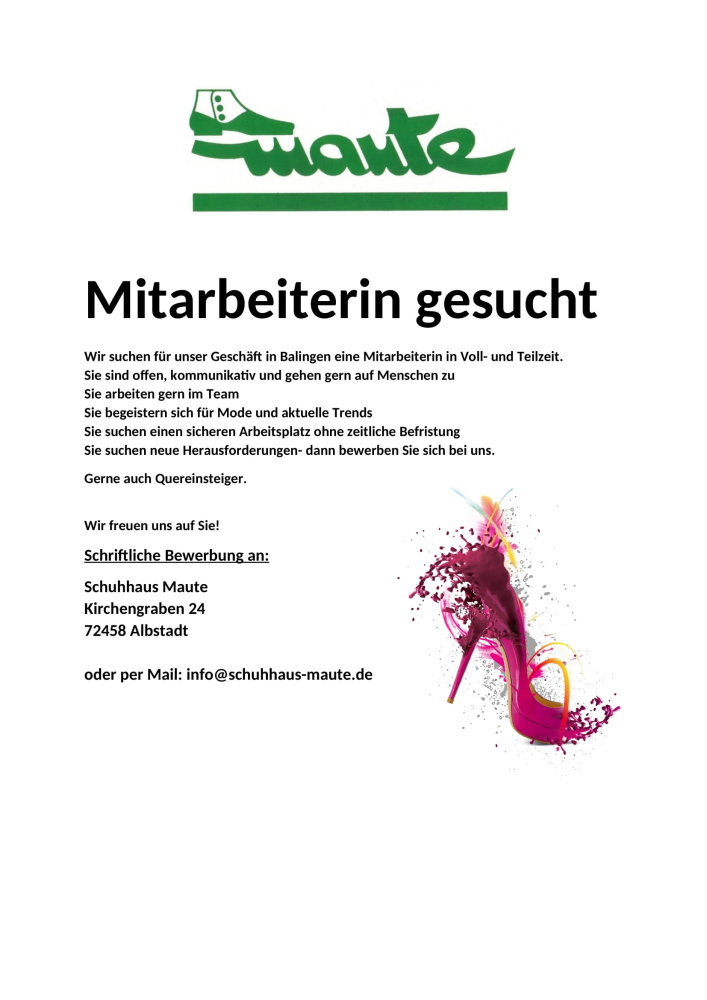 Stellenanzeige Balingen
