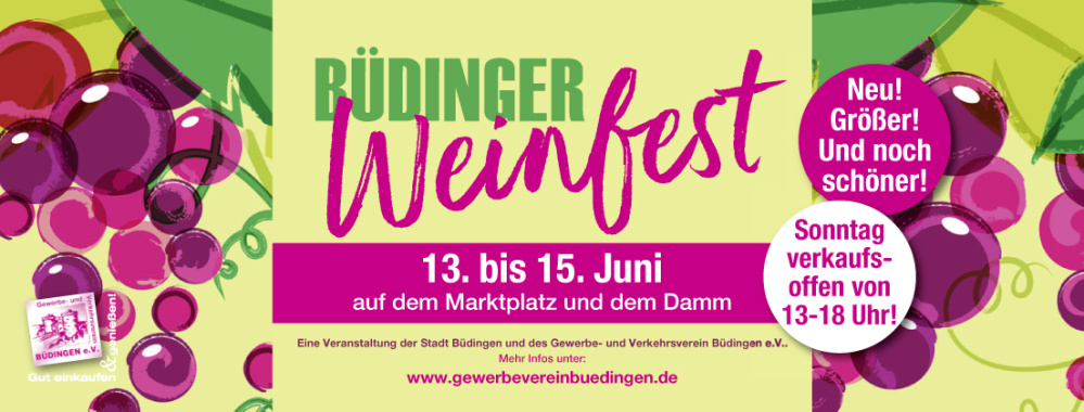 Büdinger Weinfest mit verkaufsoffenem Sonntag