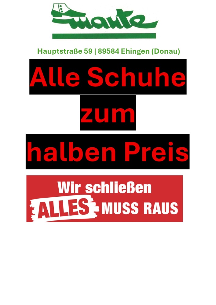 Ehingen Schuhe halber Preis