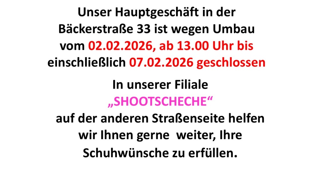 Schließung wg. Umbau