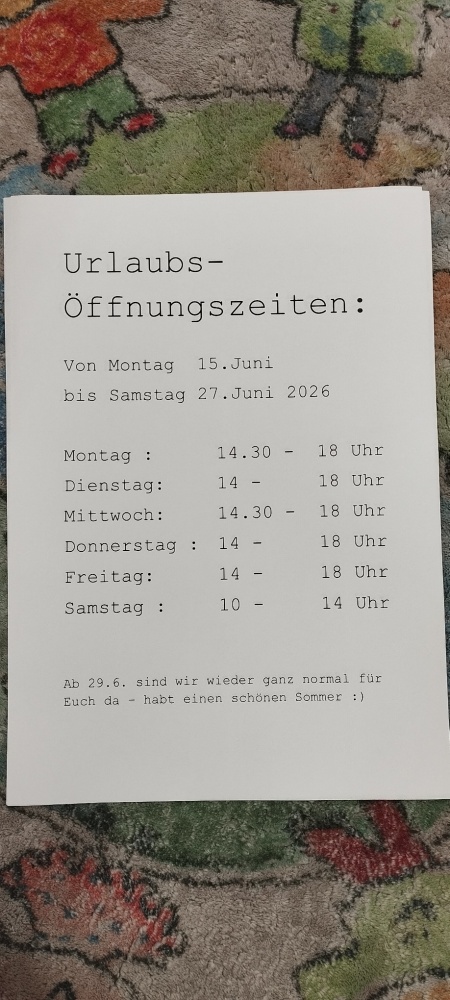 Urlaubs Spezial Öffnungszeiten 
