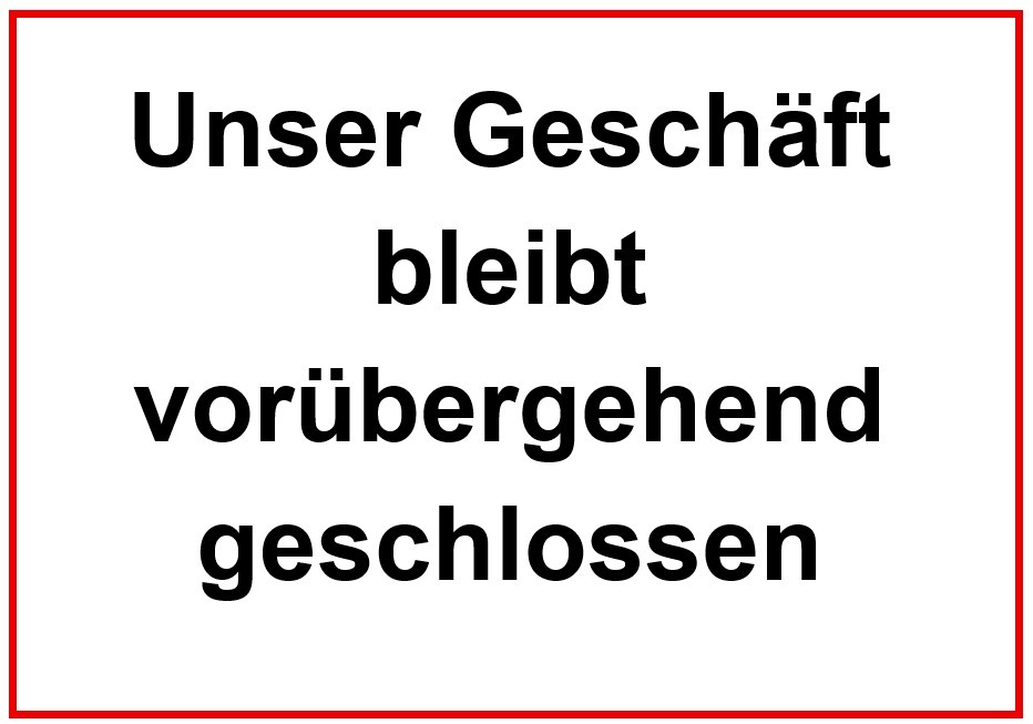 vorübergehend geschlossen 03.07.2026