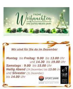 Öffnungszeiten im Dezember