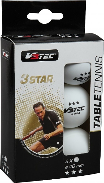 V3Tec 3 Stern TT Bälle   6er Pack