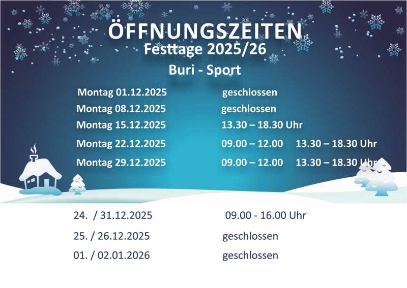 Oeffnungszeiten Weihnacht25/26