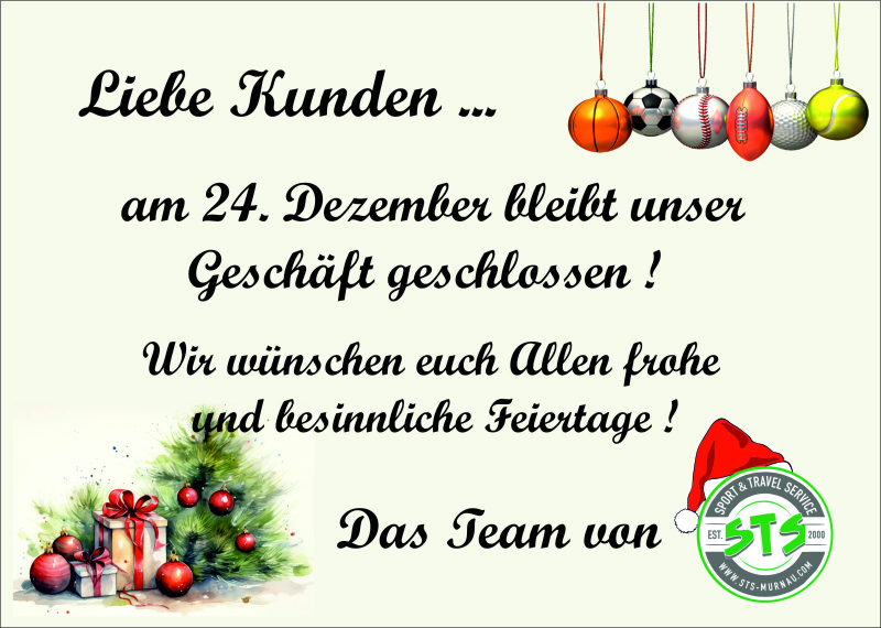 Weinachten geschlossen