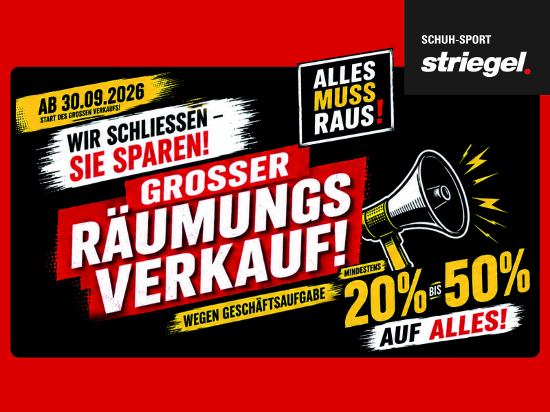 Räumungsverkauf ab 30.09.26
