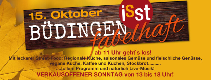Büdingen is(s)t fabelhaft am 15.10.23 mit verkaufsoffenem Sonntag 