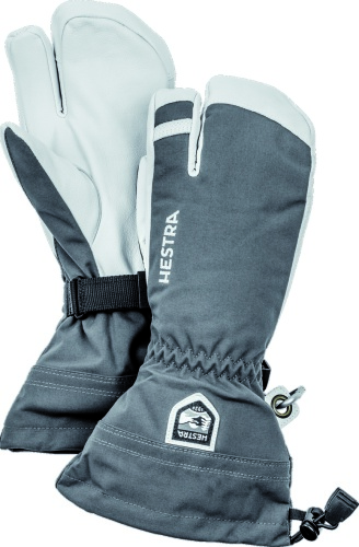 Hestra Army Leather Heli Ski 3 finger grey