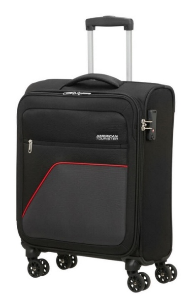 American Tourister Spinner Sky Surfer 4-Rad Trolley black-red